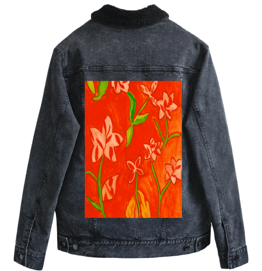 RUSTY FLOWERS by CANVAS and QUOTATIONS custom denim jacket by DenimINK
