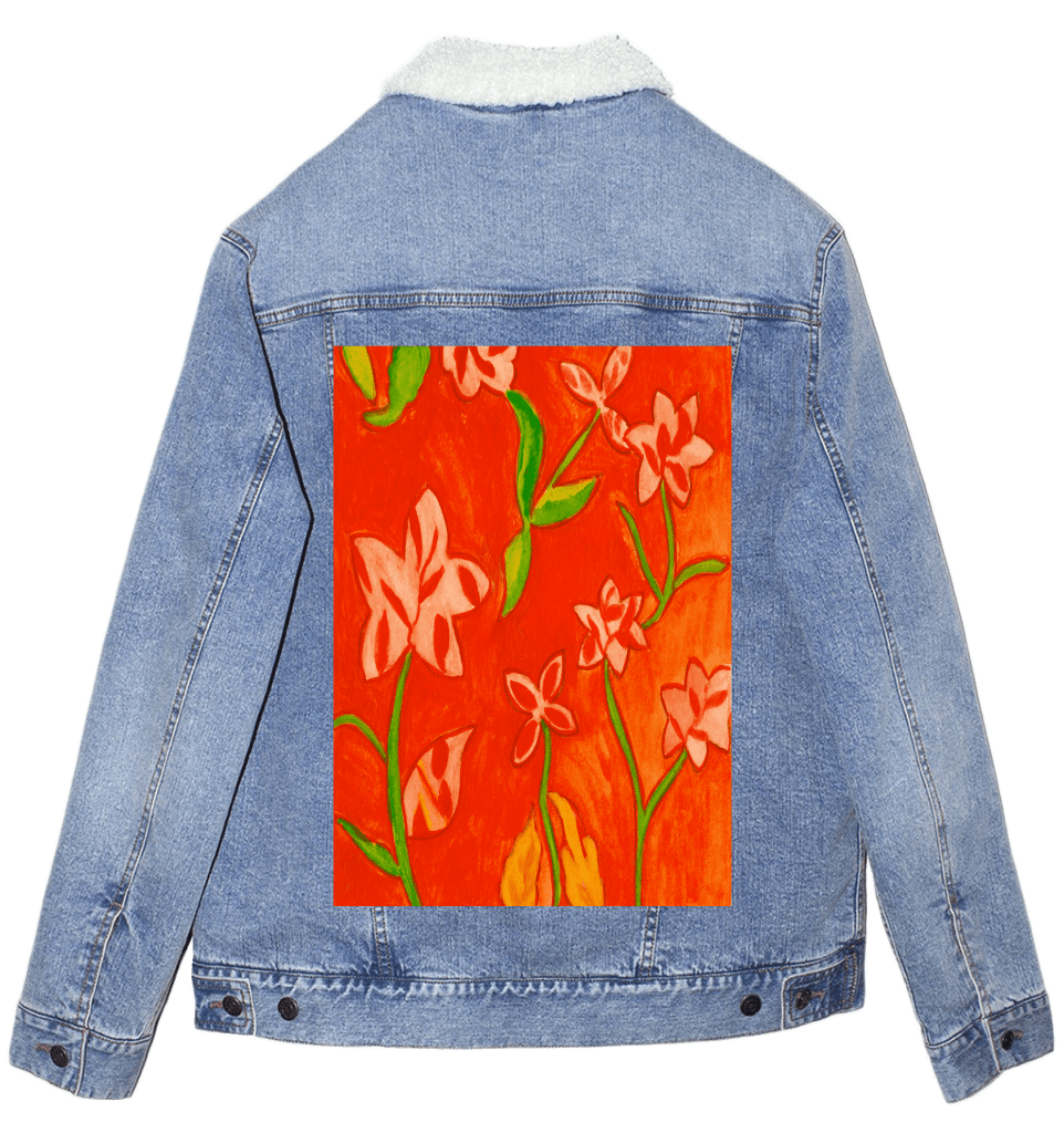 RUSTY FLOWERS by CANVAS and QUOTATIONS custom denim jacket by DenimINK