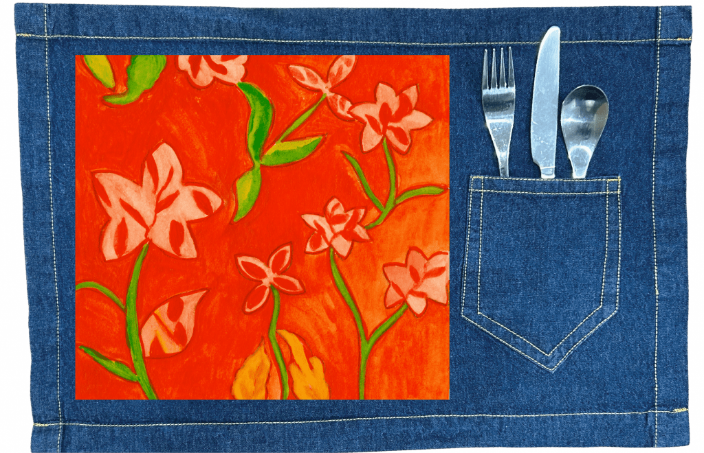 RUSTY FLOWERS by CANVAS and QUOTATIONS custom denim jacket by DenimINK