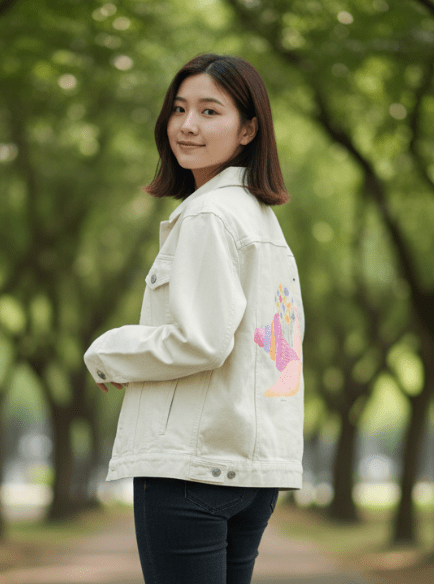 SNAIL MAIL by thearticsoul,printed by DenimINK on hand-crafted Denim Jackets and other denim products and other denim products: tote bags, throw pillows, table place mats, aprons