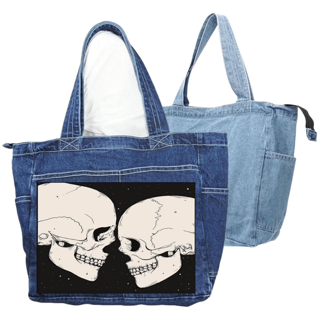 STAR CROSSED LOVERS with background by JESS ADAMS custom denim jacket by DenimINK