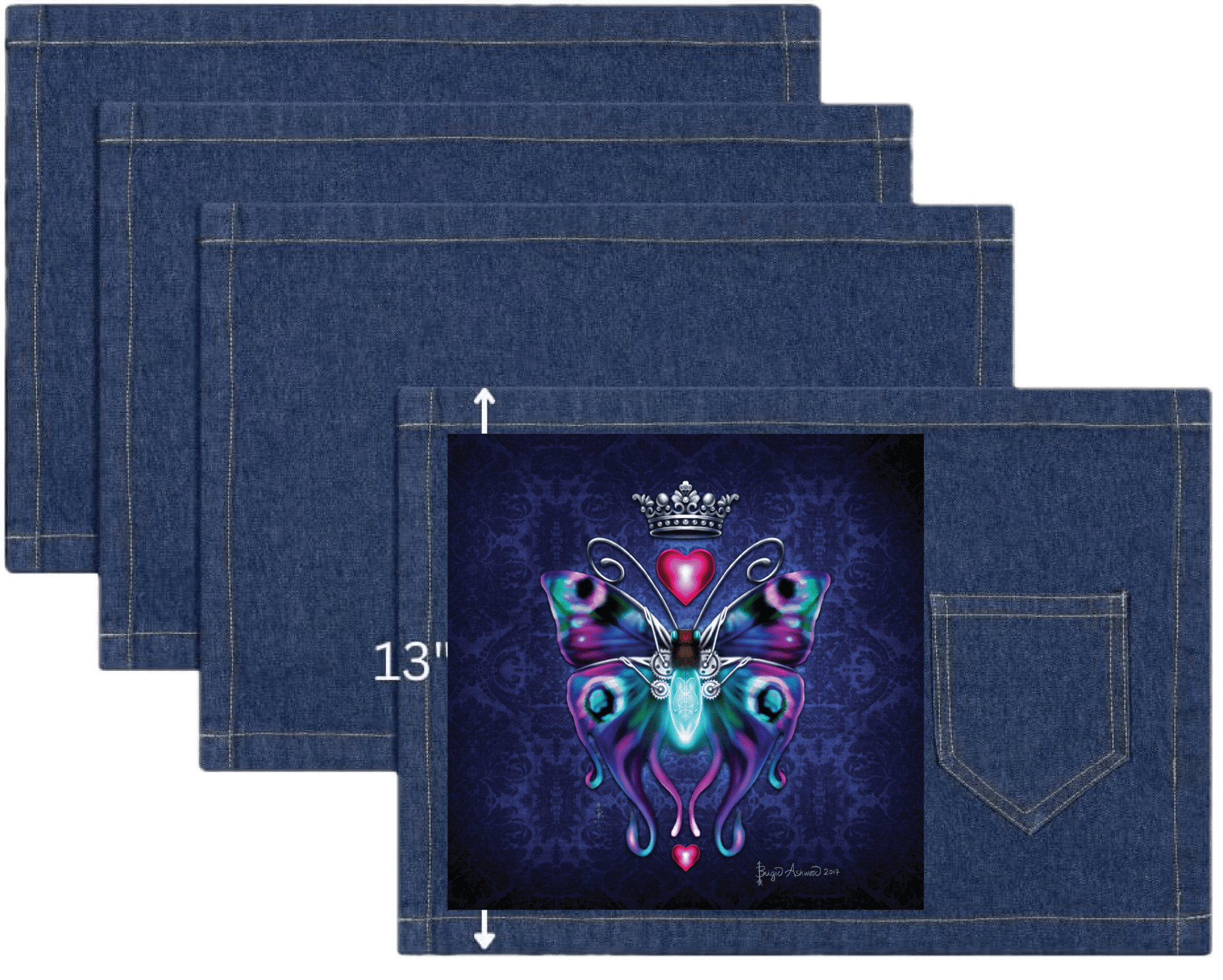 STEAMPUNK BUTTERFLY with background by BRIGID ASHWOOD