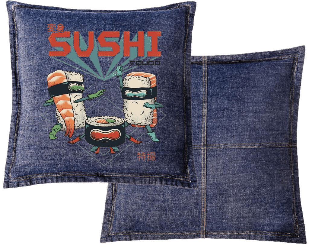 SUSHI SQUAD by VINCENT TRINIDAD custom denim jacket by DenimINK