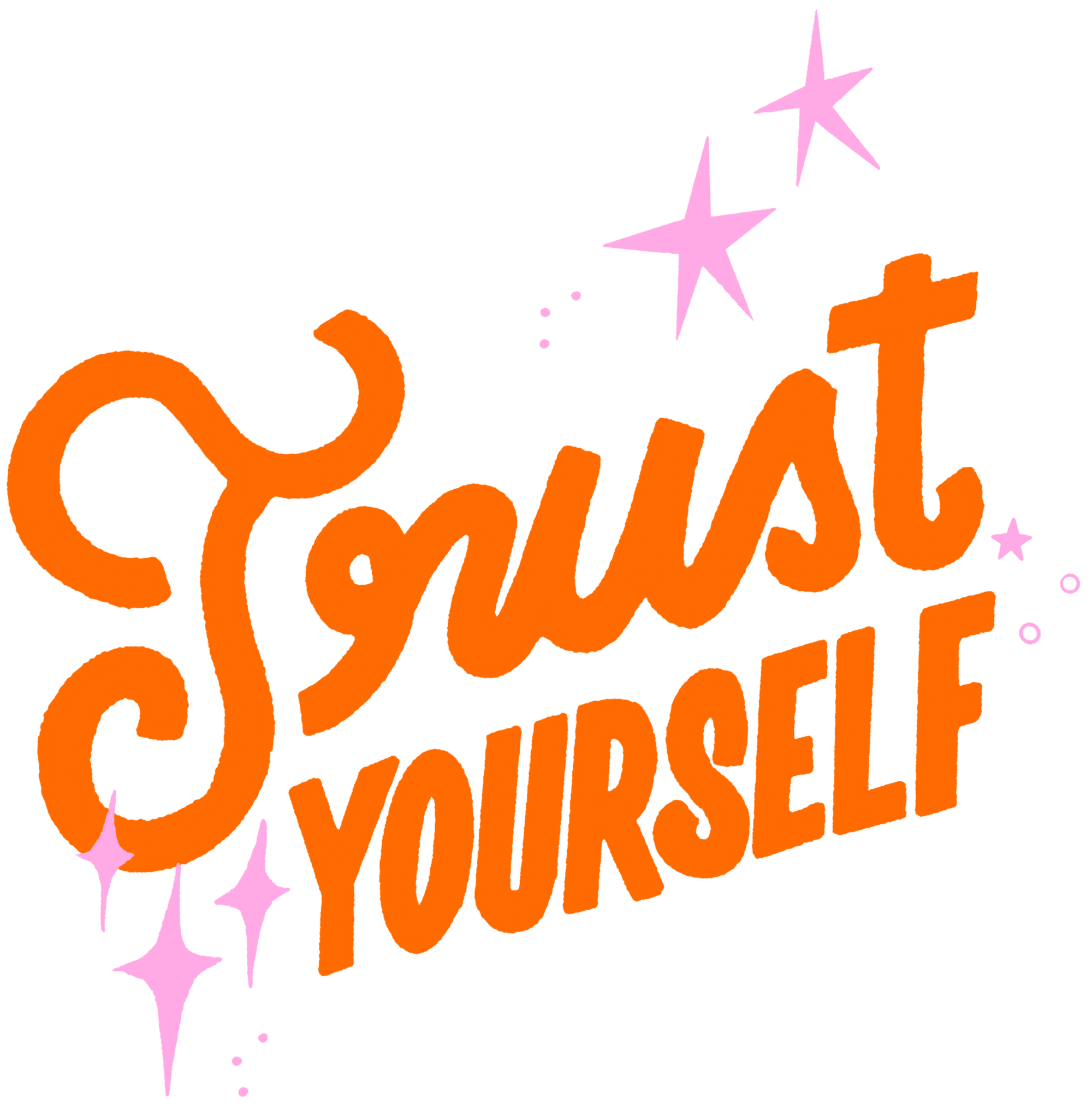 TRUST YOURSELF by IndySign, printed on denim jackets and other denim products: tote bags, throw pillows, table place mats, aprons