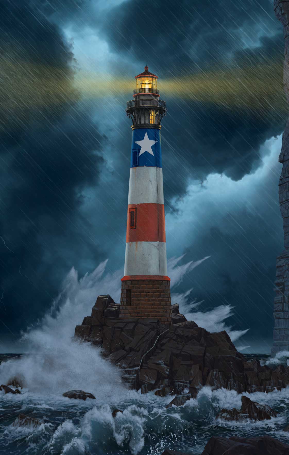 UNBREAKABLE USA by VINCENT HIE, printed on denim jackets and other denim products: tote bags, throw pillows, table place mats, aprons