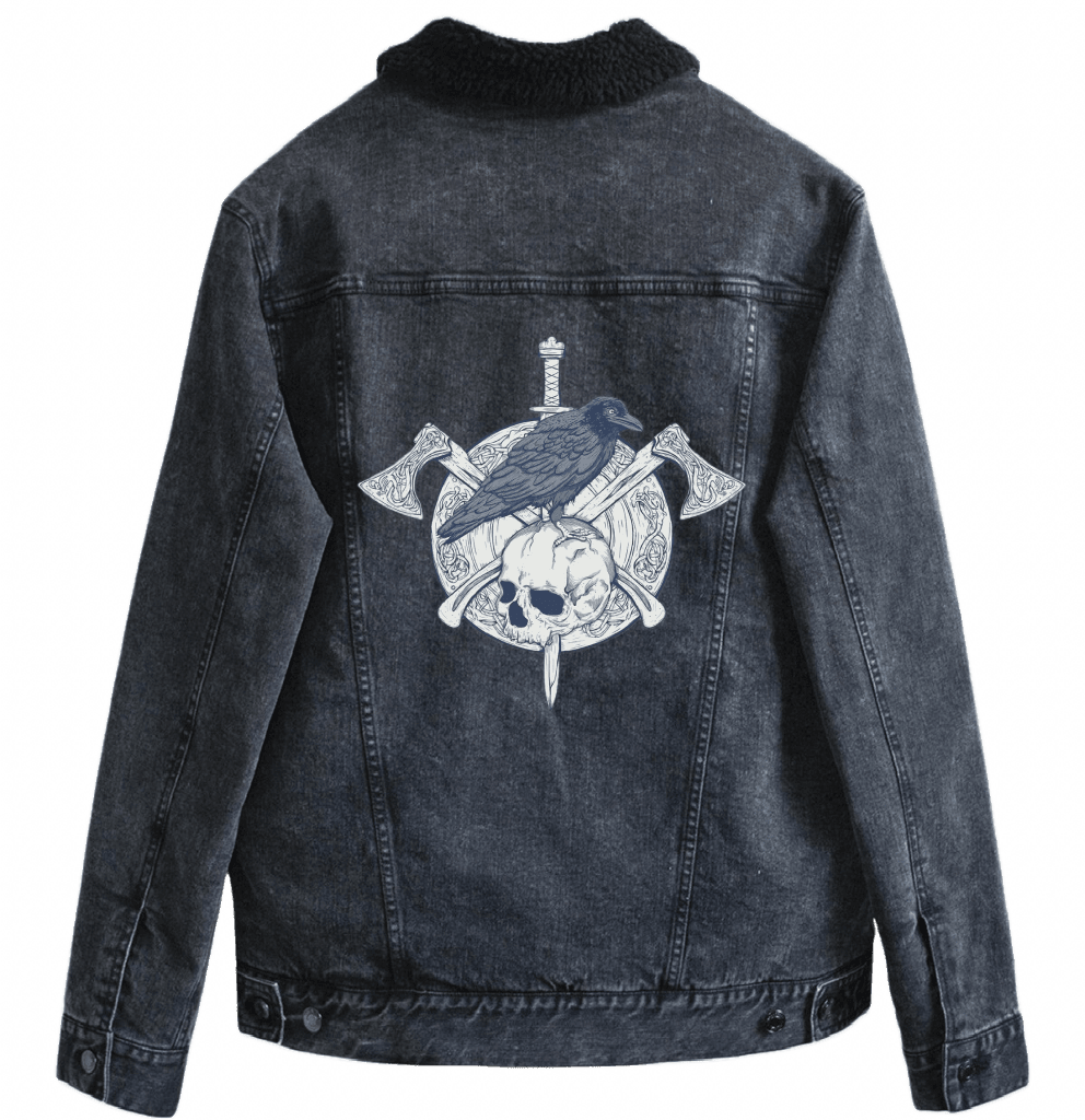VIKINGS SHIELD by JESS ADAMS custom denim jacket by DenimINK