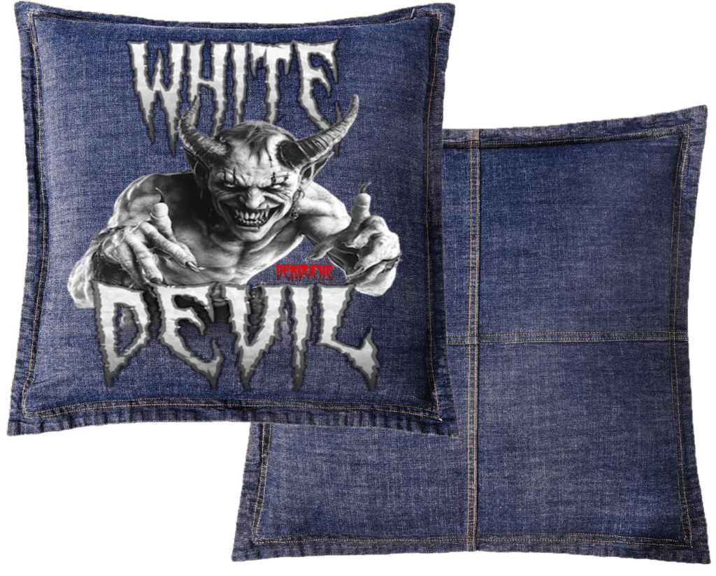 WHITE DEVIL by DeROUCHE DESIGNS custom denim jacket by DenimINK