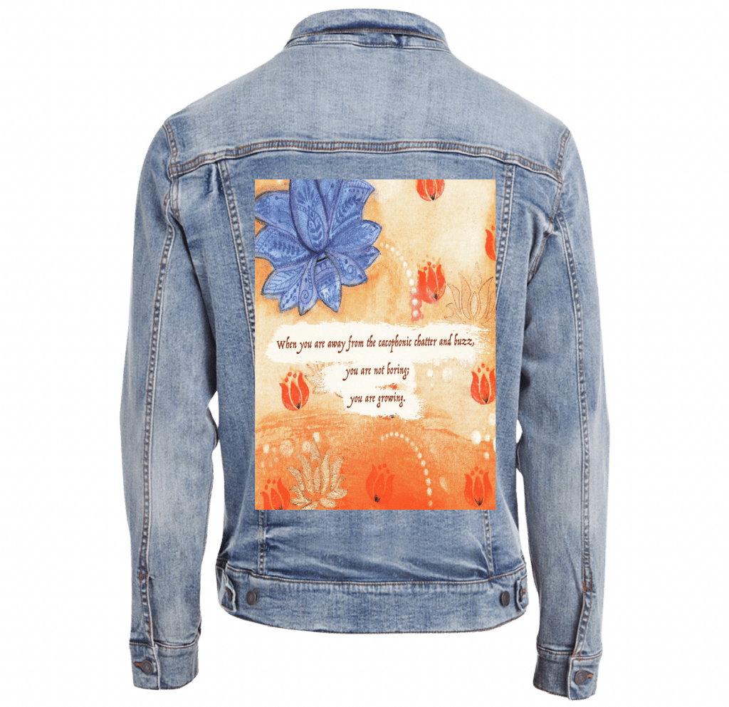 YOU ARE NOT BORING by CANVAS and QUOTATIONS custom denim jacket by DenimINK