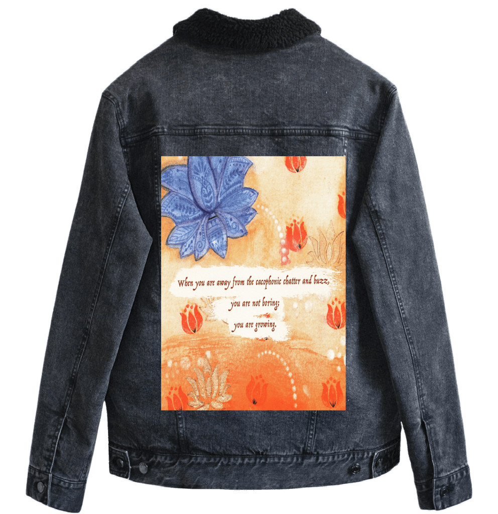 YOU ARE NOT BORING by CANVAS and QUOTATIONS custom denim jacket by DenimINK