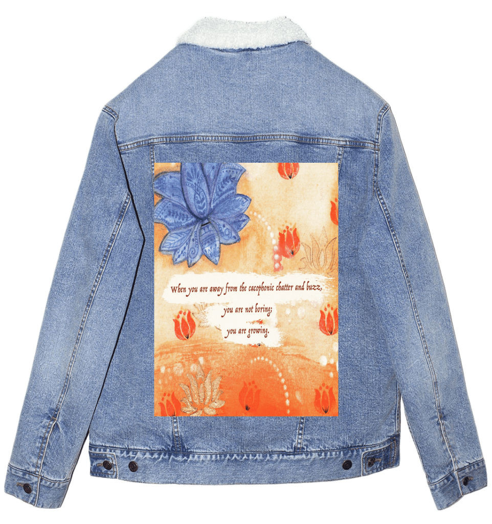 YOU ARE NOT BORING by CANVAS and QUOTATIONS custom denim jacket by DenimINK