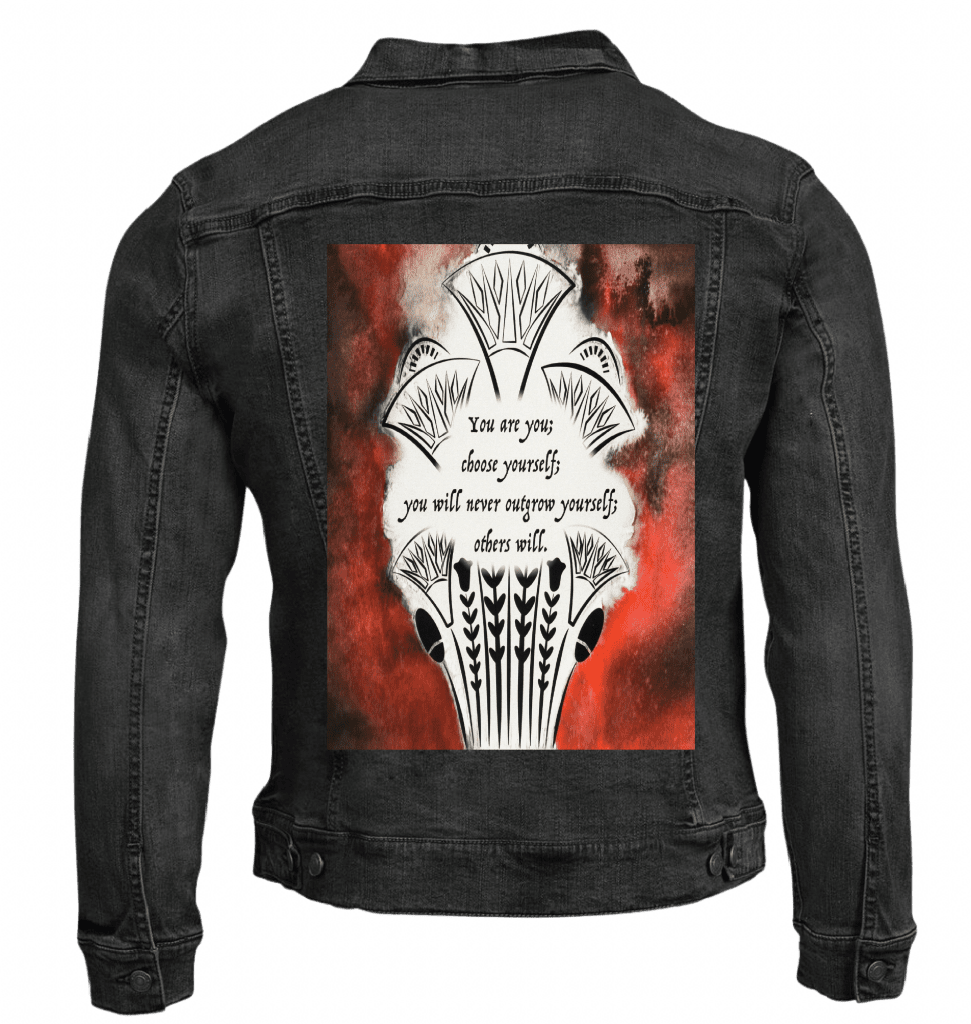 YOU ARE YOU by CANVAS and QUOTATIONS custom denim jacket by DenimINK