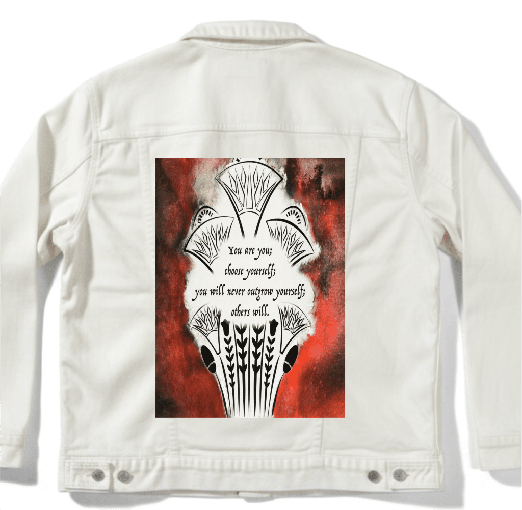 YOU ARE YOU by CANVAS and QUOTATIONS custom denim jacket by DenimINK