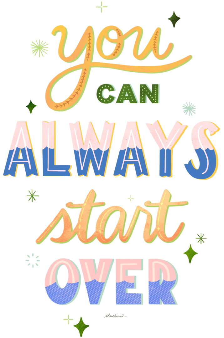 YOU CAN ALWAYS START OVER by thearticsoul,printed by DenimINK on hand-crafted Denim Jackets and other denim products and other denim products: tote bags, throw pillows, table place mats, aprons