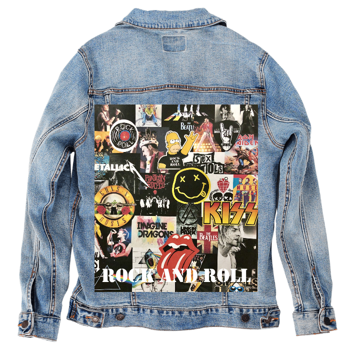 Customer Designed Custom Denim Jacket (hand-crafted) with 3 color choices of jacket: Stonewash, White, or Black. Unisex XS S M L XL 2X 3X. USA hand-crafted and USA digitally printed. Ships free within the USA & also ships Internationally.