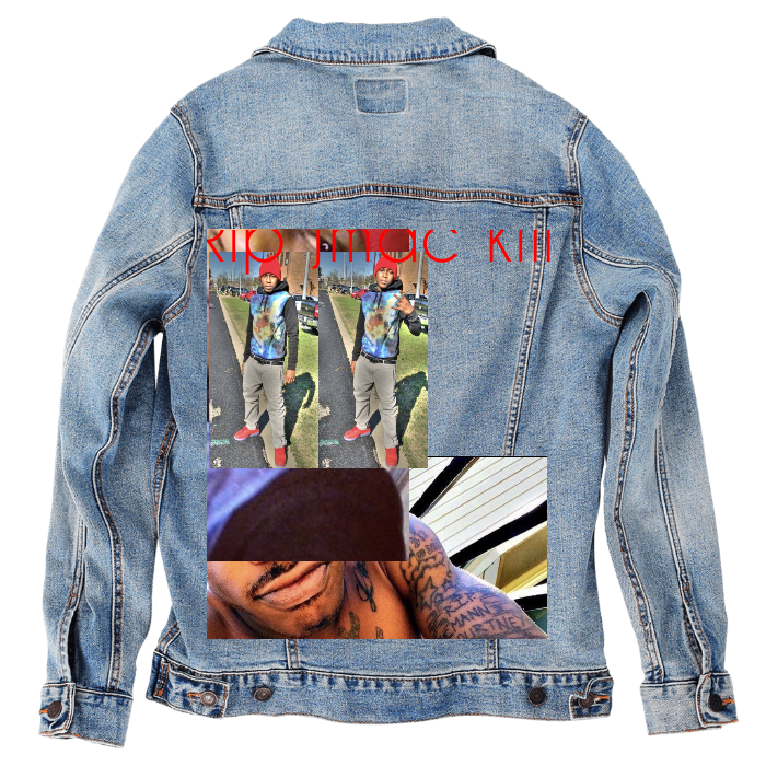 Customer Designed Custom Denim Jacket (hand-crafted) with 3 color choices of jacket: Stonewash, White, or Black. Unisex XS S M L XL 2X 3X. USA hand-crafted and USA digitally printed. Ships free within the USA & also ships Internationally.