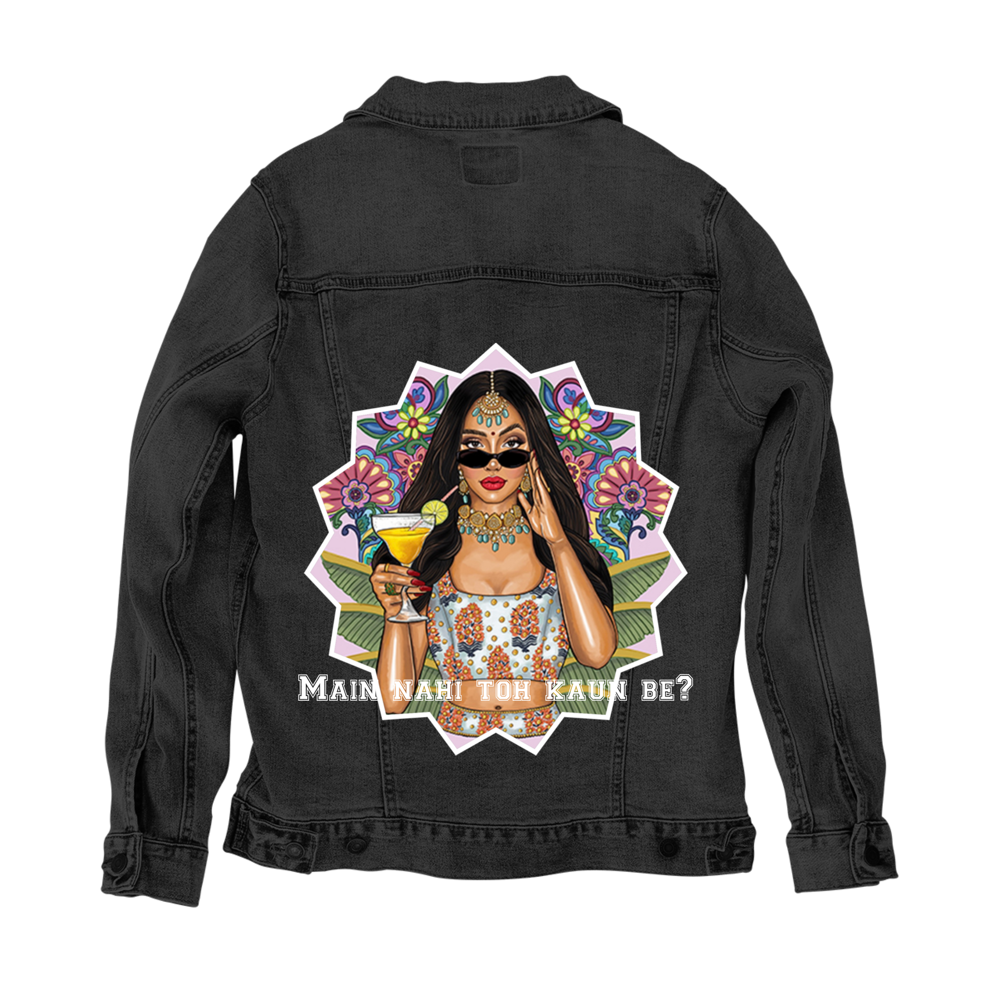 Customer Designed Custom Denim Jacket (hand-crafted) with 3 color choices of jacket: Stonewash, White, or Black. Unisex XS S M L XL 2X 3X. USA hand-crafted and USA digitally printed. Ships free within the USA &amp; also ships Internationally.