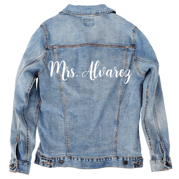 Customer Designed Custom Denim Jacket (hand-crafted) with 3 color choices of jacket: Stonewash, White, or Black. Unisex XS S M L XL 2X 3X. USA hand-crafted and USA digitally printed. Ships free within the USA & also ships Internationally.