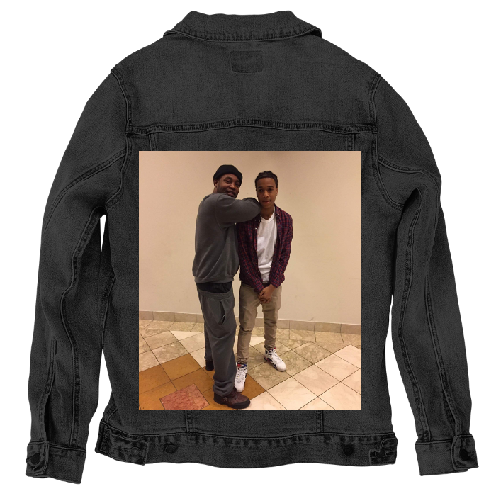 Customer Designed Custom Denim Jacket (hand-crafted) with 3 color choices of jacket: Stonewash, White, or Black. Unisex XS S M L XL 2X 3X. USA hand-crafted and USA digitally printed. Ships free within the USA & also ships Internationally.