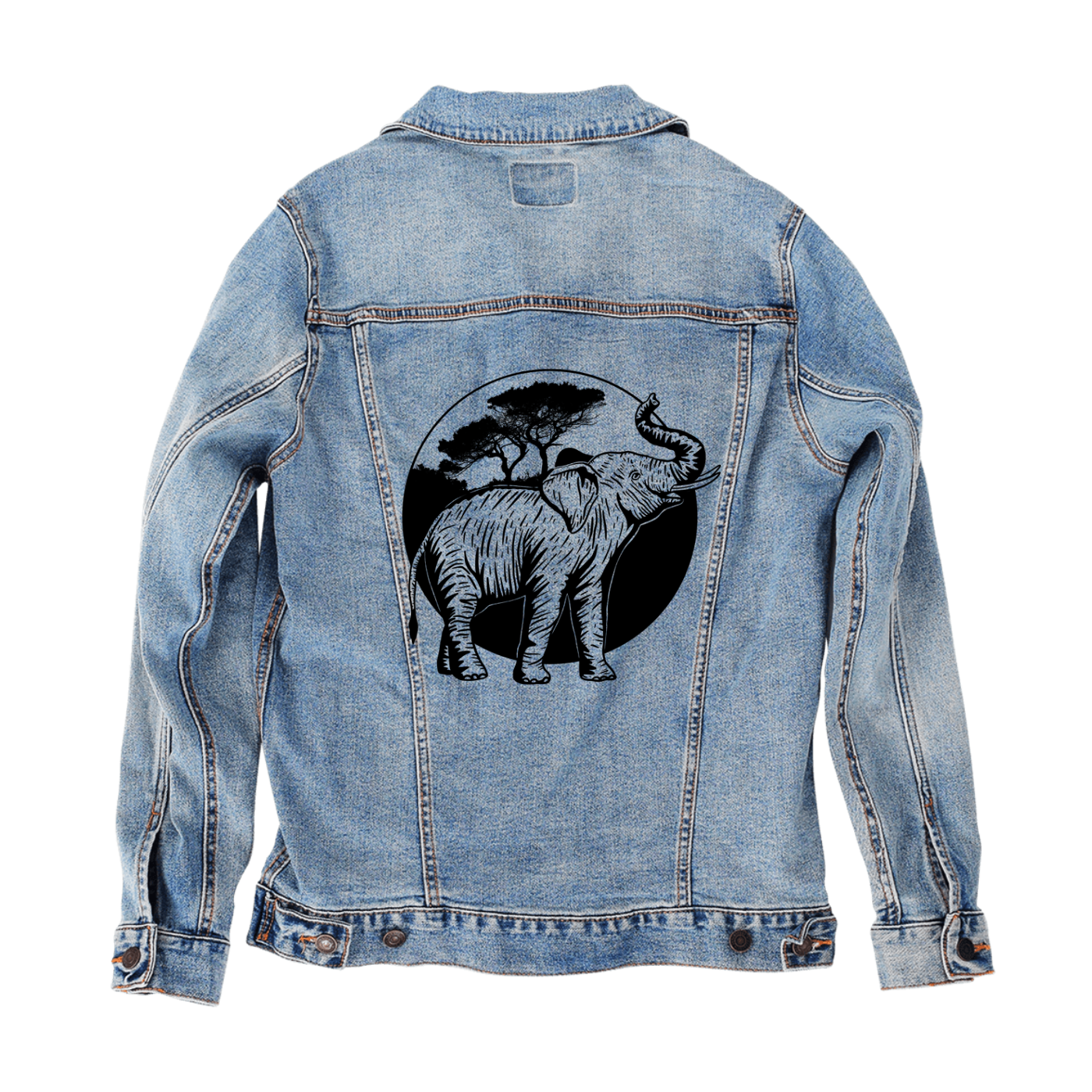 Customer Designed Custom Denim Jacket (hand-crafted) with 3 color choices of jacket: Stonewash, White, or Black. Unisex XS S M L XL 2X 3X. USA hand-crafted and USA digitally printed. Ships free within the USA & also ships Internationally.
