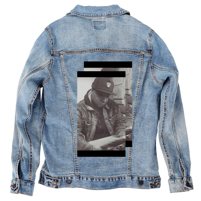 Customer Designed Custom Denim Jacket (hand-crafted) with 3 color choices of jacket: Stonewash, White, or Black. Unisex XS S M L XL 2X 3X. USA hand-crafted and USA digitally printed. Ships free within the USA & also ships Internationally.