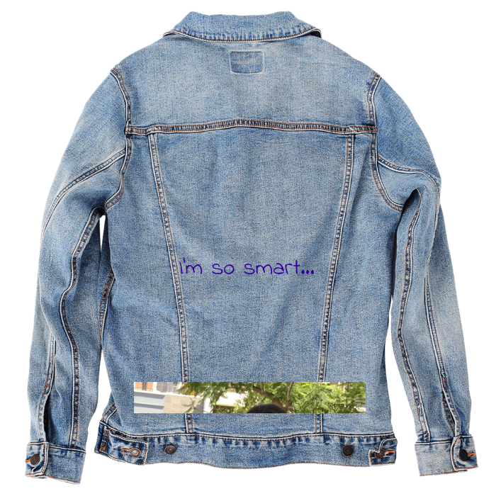 Customer Designed Custom Denim Jacket (hand-crafted) with 3 color choices of jacket: Stonewash, White, or Black. Unisex XS S M L XL 2X 3X. USA hand-crafted and USA digitally printed. Ships free within the USA & also ships Internationally.