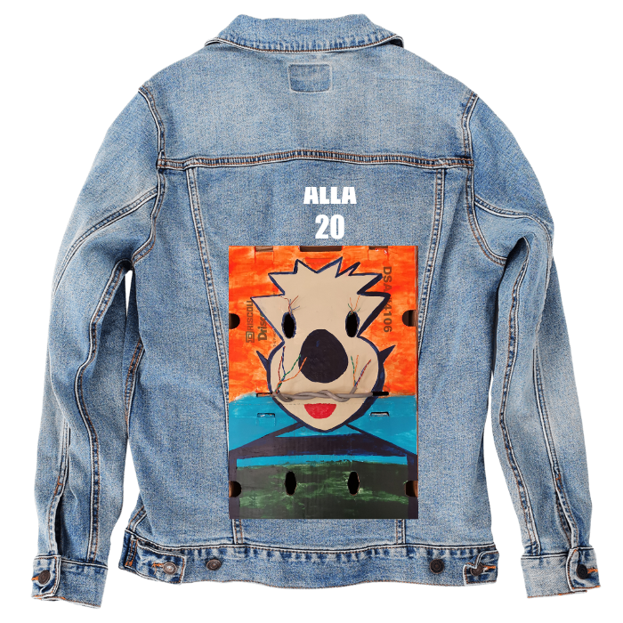 Customer Designed Custom Denim Jacket (hand-crafted) with 3 color choices of jacket: Stonewash, White, or Black. Unisex XS S M L XL 2X 3X. USA hand-crafted and USA digitally printed. Ships free within the USA & also ships Internationally.