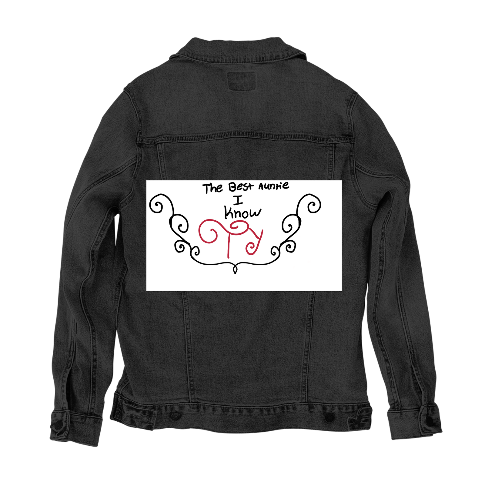 Customer Designed Custom Denim Jacket (hand-crafted) with 3 color choices of jacket: Stonewash, White, or Black. Unisex XS S M L XL 2X 3X. USA hand-crafted and USA digitally printed. Ships free within the USA & also ships Internationally.