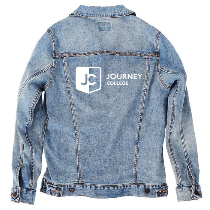 Customer Designed Custom Denim Jacket (hand-crafted) with 3 color choices of jacket: Stonewash, White, or Black. Unisex XS S M L XL 2X 3X. USA hand-crafted and USA digitally printed. Ships free within the USA & also ships Internationally.