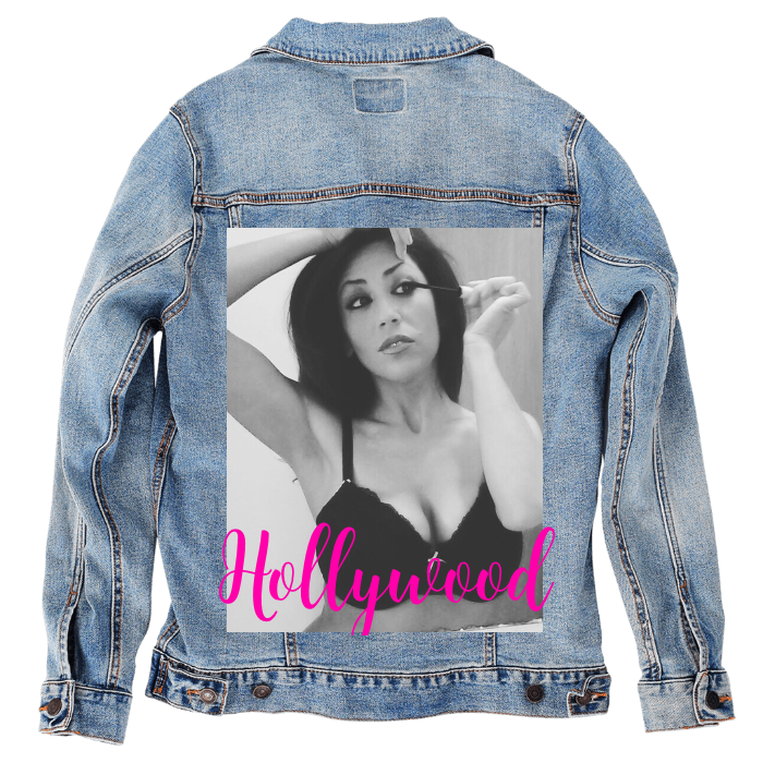 Customer Designed Custom Denim Jacket (hand-crafted) with 3 color choices of jacket: Stonewash, White, or Black. Unisex XS S M L XL 2X 3X. USA hand-crafted and USA digitally printed. Ships free within the USA & also ships Internationally.