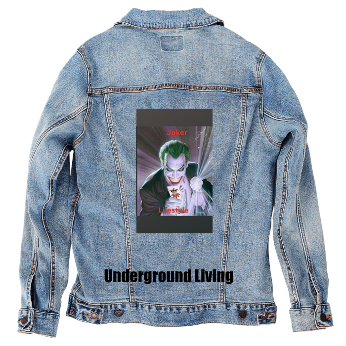 Customer Designed Custom Denim Jacket (hand-crafted) with 3 color choices of jacket: Stonewash, White, or Black. Unisex XS S M L XL 2X 3X. USA hand-crafted and USA digitally printed. Ships free within the USA & also ships Internationally.