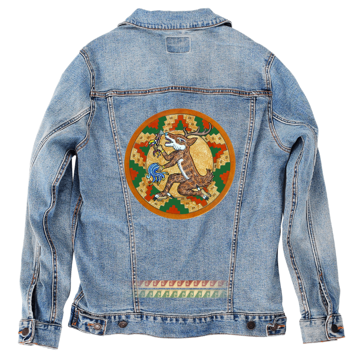 Customer Designed Custom Denim Jacket (hand-crafted) with 3 color choices of jacket: Stonewash, White, or Black. Unisex XS S M L XL 2X 3X. USA hand-crafted and USA digitally printed. Ships free within the USA & also ships Internationally.