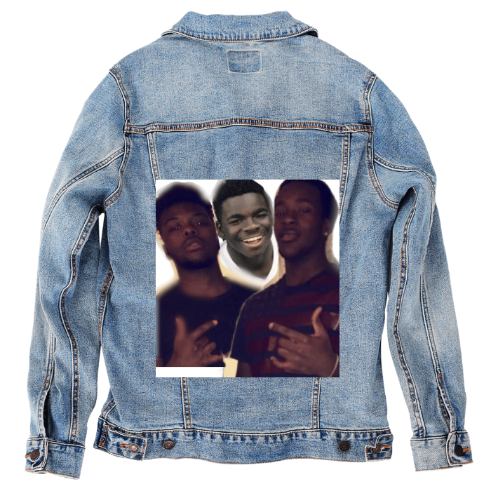 Customer Designed Custom Denim Jacket (hand-crafted) with 3 color choices of jacket: Stonewash, White, or Black. Unisex XS S M L XL 2X 3X. USA hand-crafted and USA digitally printed. Ships free within the USA & also ships Internationally.