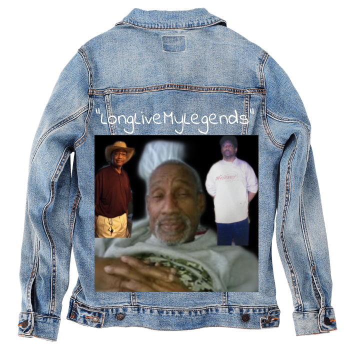 Customer Designed Custom Denim Jacket (hand-crafted) with 3 color choices of jacket: Stonewash, White, or Black. Unisex XS S M L XL 2X 3X. USA hand-crafted and USA digitally printed. Ships free within the USA & also ships Internationally.