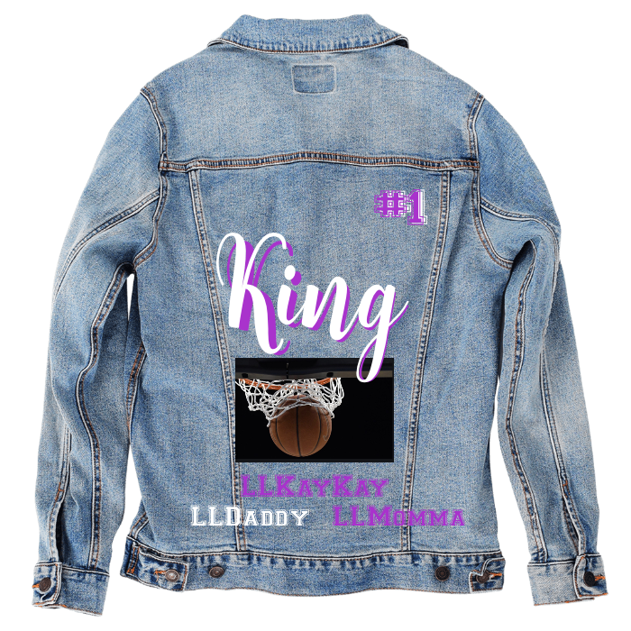 Customer Designed Custom Denim Jacket (hand-crafted) with 3 color choices of jacket: Stonewash, White, or Black. Unisex XS S M L XL 2X 3X. USA hand-crafted and USA digitally printed. Ships free within the USA & also ships Internationally.