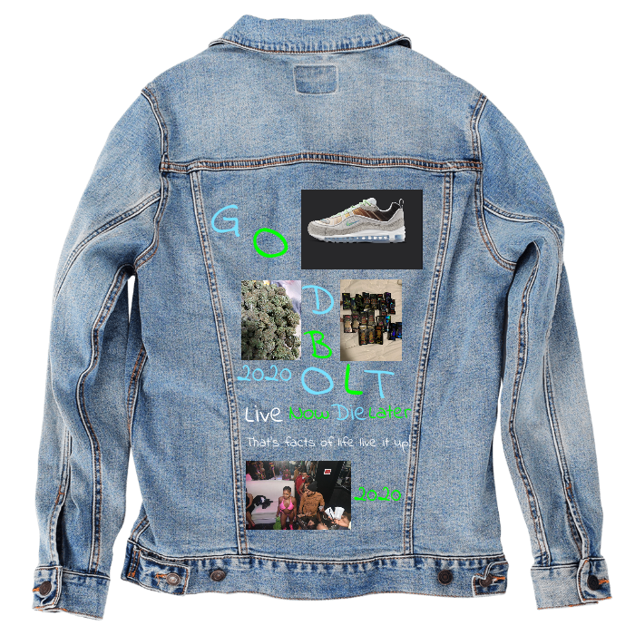 Customer Designed Custom Denim Jacket (hand-crafted) with 3 color choices of jacket: Stonewash, White, or Black. Unisex XS S M L XL 2X 3X. USA hand-crafted and USA digitally printed. Ships free within the USA & also ships Internationally.