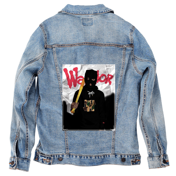 Customer Designed Custom Denim Jacket (hand-crafted) with 3 color choices of jacket: Stonewash, White, or Black. Unisex XS S M L XL 2X 3X. USA hand-crafted and USA digitally printed. Ships free within the USA & also ships Internationally.