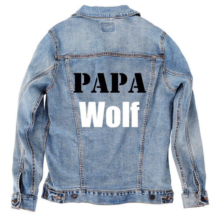 Customer Designed Custom Denim Jacket (hand-crafted) with 3 color choices of jacket: Stonewash, White, or Black. Unisex XS S M L XL 2X 3X. USA hand-crafted and USA digitally printed. Ships free within the USA & also ships Internationally.