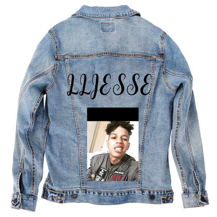 Customer Designed Custom Denim Jacket (hand-crafted) with 3 color choices of jacket: Stonewash, White, or Black. Unisex XS S M L XL 2X 3X. USA hand-crafted and USA digitally printed. Ships free within the USA & also ships Internationally.