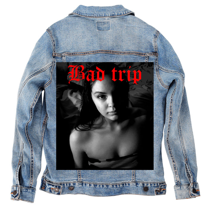 Customer Designed Custom Denim Jacket (hand-crafted) with 3 color choices of jacket: Stonewash, White, or Black. Unisex XS S M L XL 2X 3X. USA hand-crafted and USA digitally printed. Ships free within the USA & also ships Internationally.