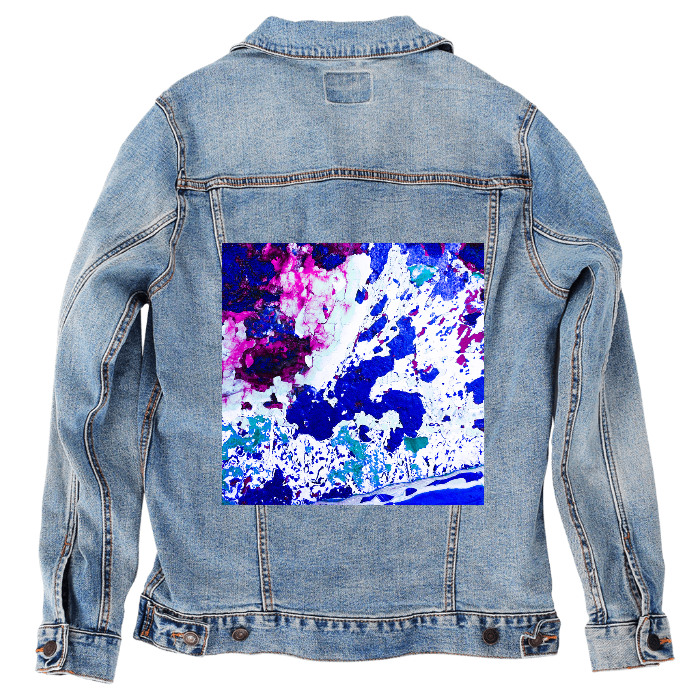 Customer Designed Custom Denim Jacket (hand-crafted) with 3 color choices of jacket: Stonewash, White, or Black. Unisex XS S M L XL 2X 3X. USA hand-crafted and USA digitally printed. Ships free within the USA & also ships Internationally.