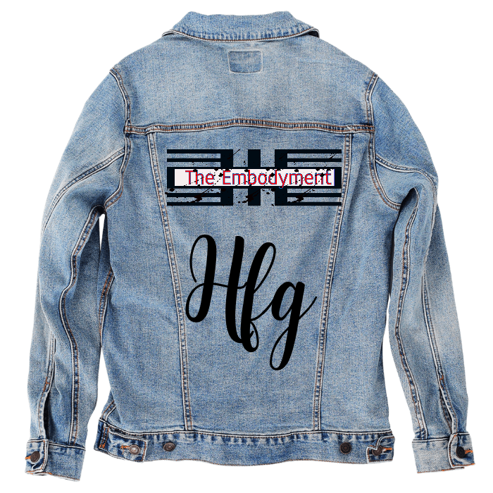 Customer Designed Custom Denim Jacket (hand-crafted) with 3 color choices of jacket: Stonewash, White, or Black. Unisex XS S M L XL 2X 3X. USA hand-crafted and USA digitally printed. Ships free within the USA & also ships Internationally.