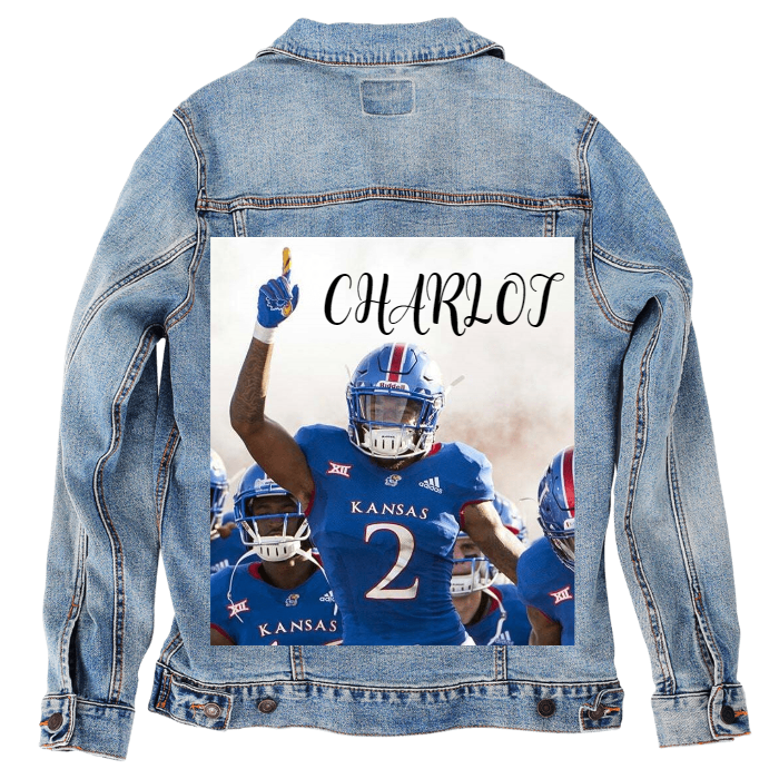 Customer Designed Custom Denim Jacket (hand-crafted) with 3 color choices of jacket: Stonewash, White, or Black. Unisex XS S M L XL 2X 3X. USA hand-crafted and USA digitally printed. Ships free within the USA & also ships Internationally.