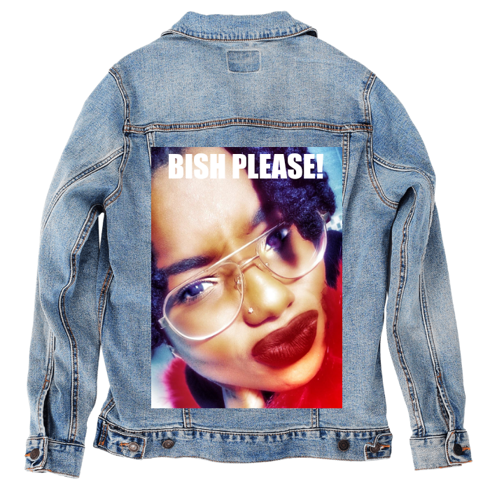 Customer Designed Custom Denim Jacket (hand-crafted) with 3 color choices of jacket: Stonewash, White, or Black. Unisex XS S M L XL 2X 3X. USA hand-crafted and USA digitally printed. Ships free within the USA & also ships Internationally.