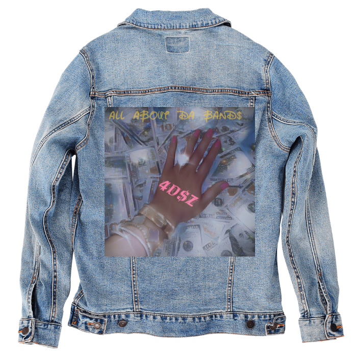 Customer Designed Custom Denim Jacket (hand-crafted) with 3 color choices of jacket: Stonewash, White, or Black. Unisex XS S M L XL 2X 3X. USA hand-crafted and USA digitally printed. Ships free within the USA & also ships Internationally.