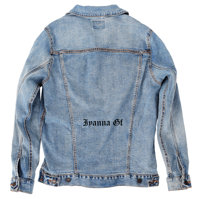 Customer Designed Custom Denim Jacket (hand-crafted) with 3 color choices of jacket: Stonewash, White, or Black. Unisex XS S M L XL 2X 3X. USA hand-crafted and USA digitally printed. Ships free within the USA & also ships Internationally.