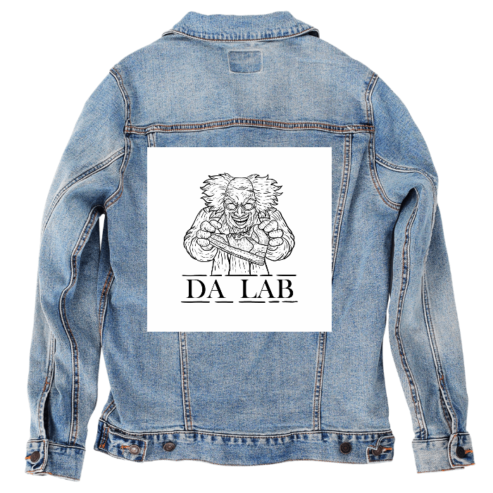 Customer Designed Custom Denim Jacket (hand-crafted) with 3 color choices of jacket: Stonewash, White, or Black. Unisex XS S M L XL 2X 3X. USA hand-crafted and USA digitally printed. Ships free within the USA & also ships Internationally.