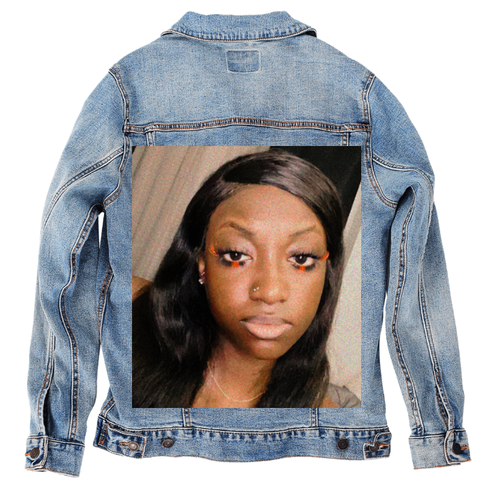 Customer Designed Custom Denim Jacket (hand-crafted) with 3 color choices of jacket: Stonewash, White, or Black. Unisex XS S M L XL 2X 3X. USA hand-crafted and USA digitally printed. Ships free within the USA & also ships Internationally.