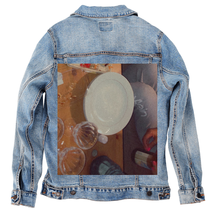 Customer Designed Custom Denim Jacket (hand-crafted) with 3 color choices of jacket: Stonewash, White, or Black. Unisex XS S M L XL 2X 3X. USA hand-crafted and USA digitally printed. Ships free within the USA & also ships Internationally.