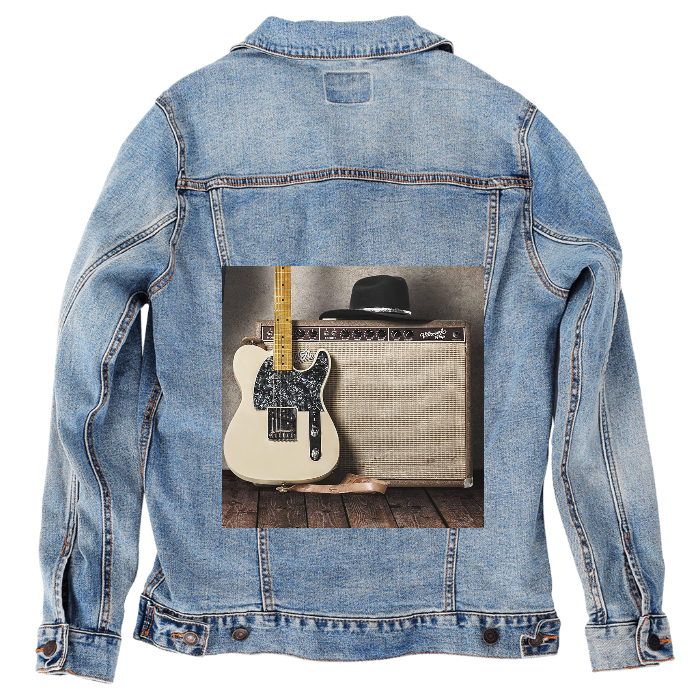 Customer Designed Custom Denim Jacket (hand-crafted) with 3 color choices of jacket: Stonewash, White, or Black. Unisex XS S M L XL 2X 3X. USA hand-crafted and USA digitally printed. Ships free within the USA & also ships Internationally.