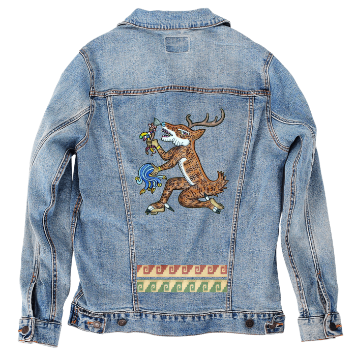 Customer Designed Custom Denim Jacket (hand-crafted) with 3 color choices of jacket: Stonewash, White, or Black. Unisex XS S M L XL 2X 3X. USA hand-crafted and USA digitally printed. Ships free within the USA & also ships Internationally.